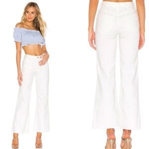 NWT Free People High Rise Straight Cropped White Jeans Size: 30